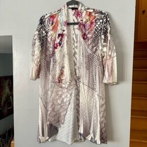 FunSport Mixed Media Patchwork Mesh Duster Cardigan – Artsy Boho Lagenlook